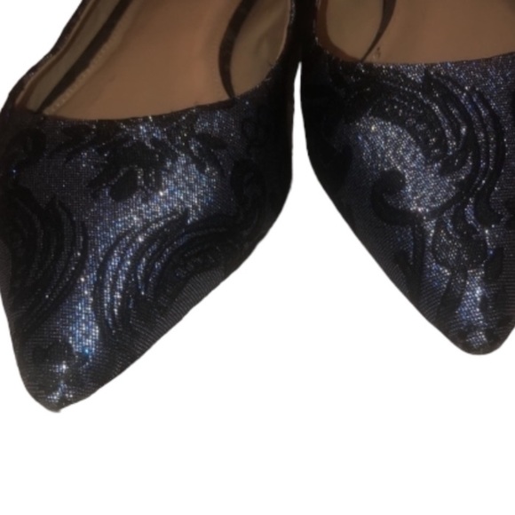 Sam Edelman Circus size 10 metallic denim blue & black velvet like pattern - Picture 7 of 13